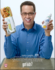 Jared gives kids his 6-inch "sub"